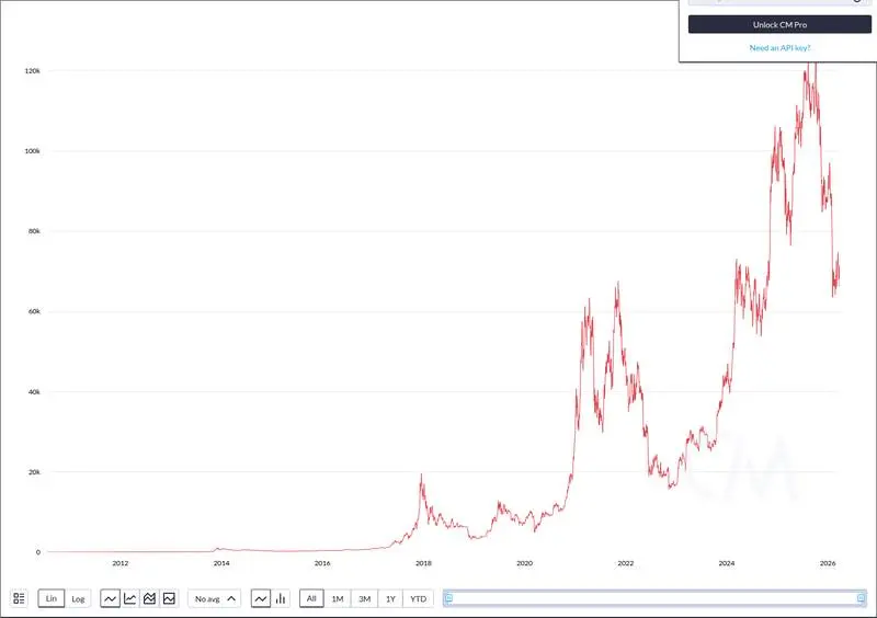 CoinMetrics price chart for Bitcoin on-chain data context