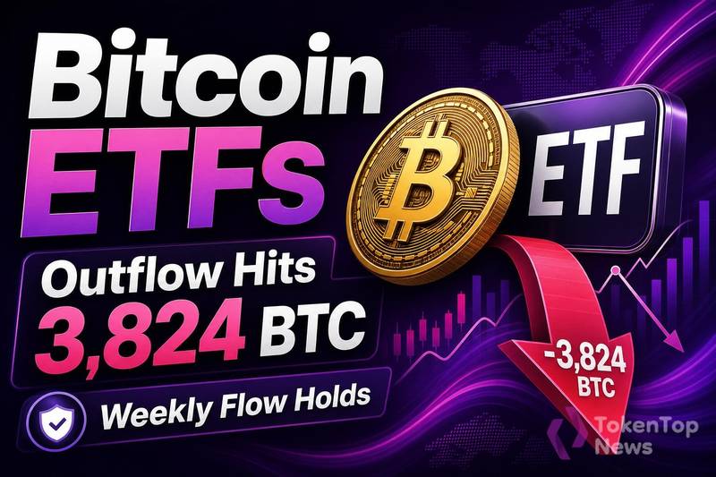Bitcoin ETFs Outflow Hits 3,824 BTC as Weekly Flow Holds