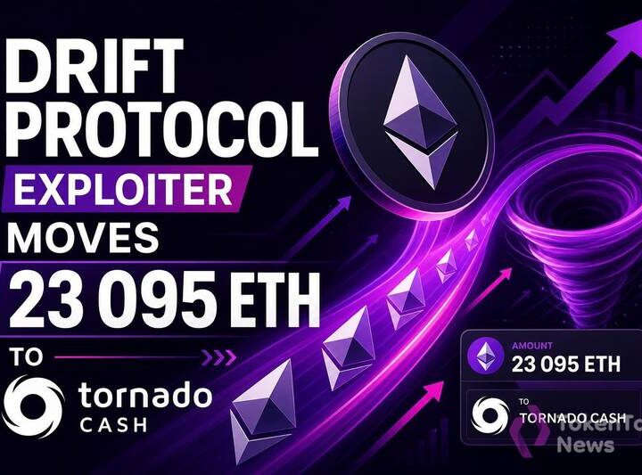 Drift Protocol Exploiter Moves 23,095 ETH to Tornado Cash