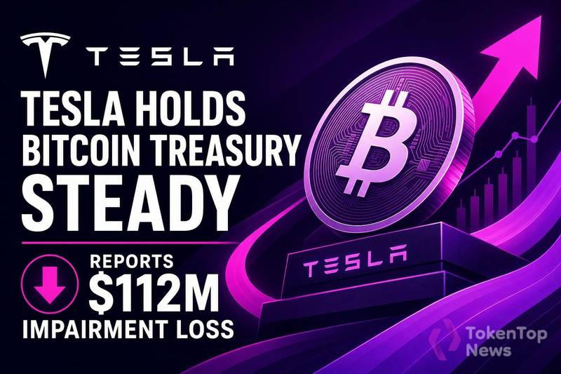 Tesla Holds Bitcoin Treasury Steady, Reports $112M Impairment Loss