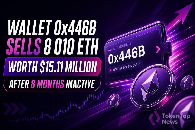 Wallet 0x446B Sells 8,010 ETH Worth $15.11 Million After 8 Months Inactive