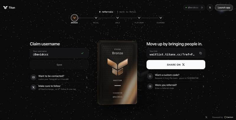 Titan Waitlist Card